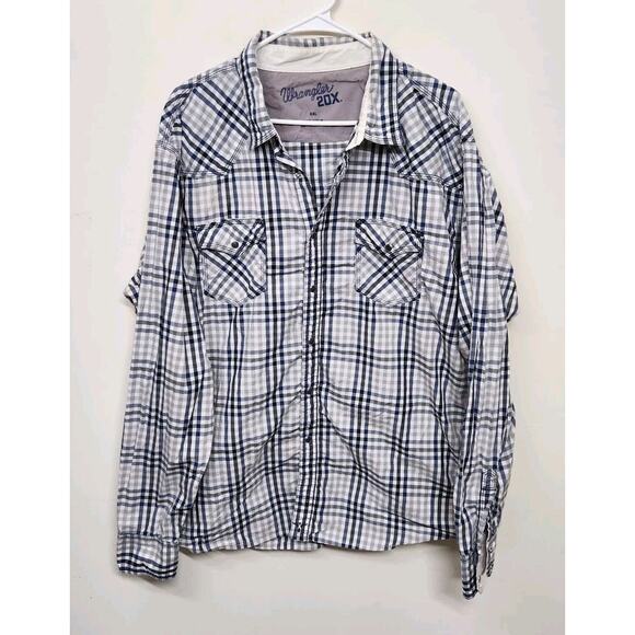 Wrangler 20X Long Sleeve Snap Pocket Western Shirt Men's XXL Plaid 1418 - Picture 1 of 8